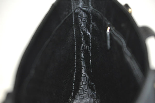 Authentic GUCCI Vintage Shoulder Tote Bag Canvas Leather 0021109 Black 0506J