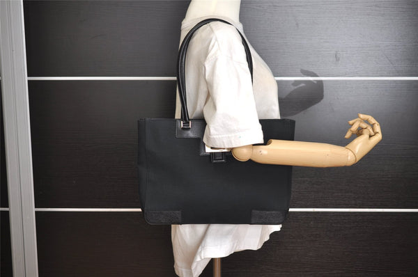 Authentic GUCCI Vintage Shoulder Tote Bag Canvas Leather 0021109 Black 0506J