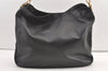 Authentic GUCCI Vintage Bamboo 2Way Shoulder Hand Bag Leather Black Junk 0507K