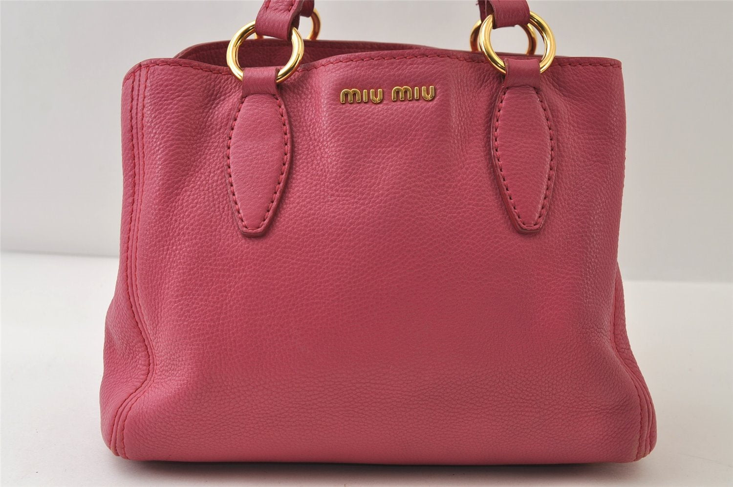 Authentic MIU MIU Leather 2Way Shoulder Hand Bag Purse Pink 0508J