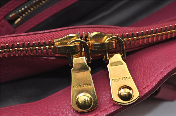 Authentic MIU MIU Leather 2Way Shoulder Hand Bag Purse Pink 0508J