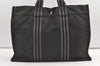 Authentic HERMES Vintage Fourre Tout MM Hand Tote Bag Canvas Black 0508K