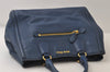 Authentic MIU MIU Vintage Leather 2Way Shoulder Tote Bag Blue 0509J