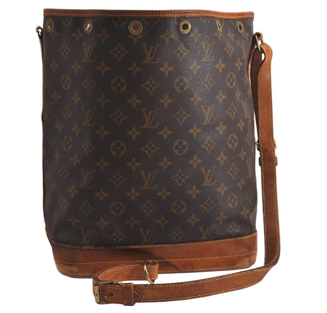 Authentic Louis Vuitton Monogram Noe Shoulder Drawstring Bag M42224 Junk 0509K