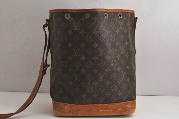 Authentic Louis Vuitton Monogram Noe Shoulder Drawstring Bag M42224 Junk 0509K