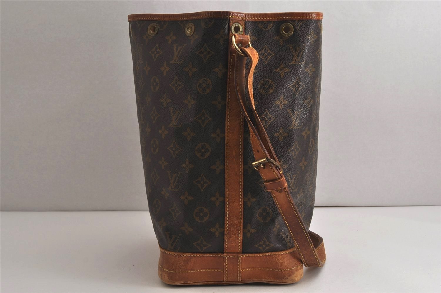 Authentic Louis Vuitton Monogram Noe Shoulder Drawstring Bag M42224 Junk 0509K