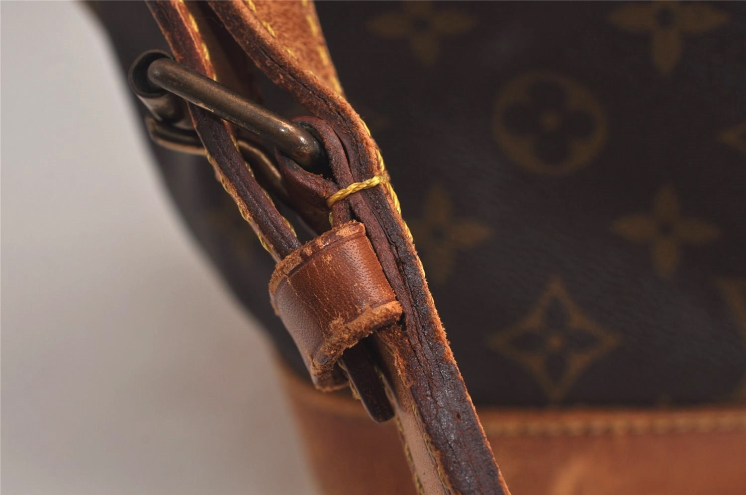 Authentic Louis Vuitton Monogram Noe Shoulder Drawstring Bag M42224 Junk 0509K
