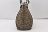 Authentic FENDI Vintage Zucchino Shoulder Tote Bag Canvas Leather Brown 0511J