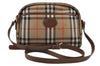 Authentic BURBERRY Nova Check Shoulder Cross Body Bag Canvas Leather Beige 0512J