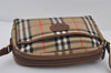 Authentic BURBERRY Nova Check Shoulder Cross Body Bag Canvas Leather Beige 0512J