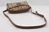 Authentic BURBERRY Nova Check Shoulder Cross Body Bag Canvas Leather Beige 0512J