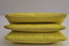 Authentic CELINE TRIO Shoulder Cross Body Clutch Bag Purse Leather Yellow 0512K