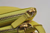 Authentic CELINE TRIO Shoulder Cross Body Clutch Bag Purse Leather Yellow 0512K