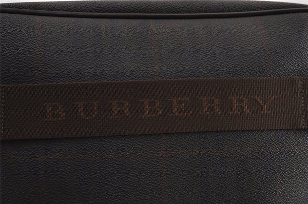 Authentic BURBERRY Vintage Check Shoulder Cross Body Bag PVC Leather Brown 0513J