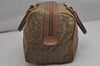 Authentic CELINE C Macadam Carriage Hand Boston Bag PVC Leather Brown 0514K