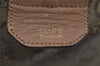 Authentic CELINE C Macadam Carriage Hand Boston Bag PVC Leather Brown 0514K