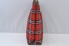 Authentic BURBERRY Check Shoulder Tote Bag Purse Nylon Leather Red 0515H
