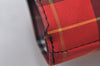 Authentic BURBERRY Check Shoulder Tote Bag Purse Nylon Leather Red 0515H