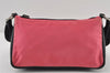 Authentic PRADA Nylon Tessuto Leather Shoulder Bag Purse Pink Black 0516J