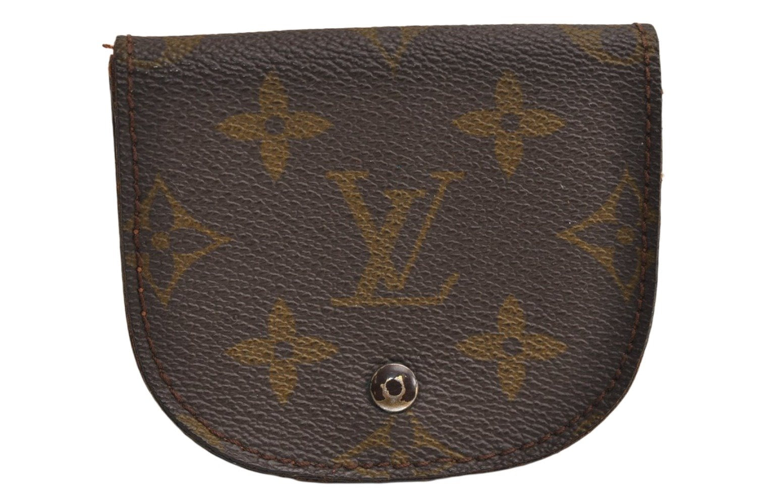 Auth Louis Vuitton Monogram Porte Monnaie Gousset Coin Purse Old Model 0516K
