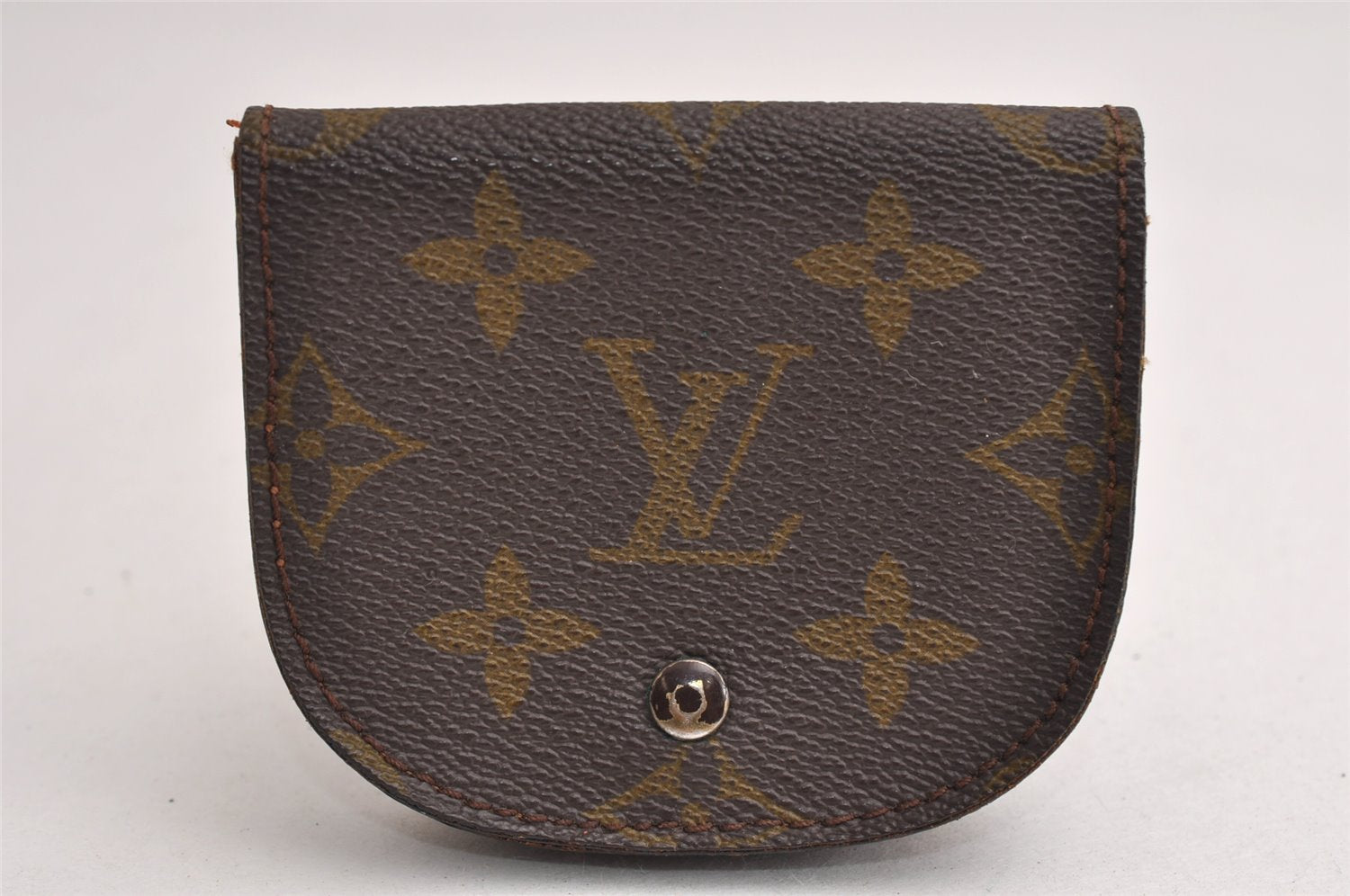 Auth Louis Vuitton Monogram Porte Monnaie Gousset Coin Purse Old Model 0516K