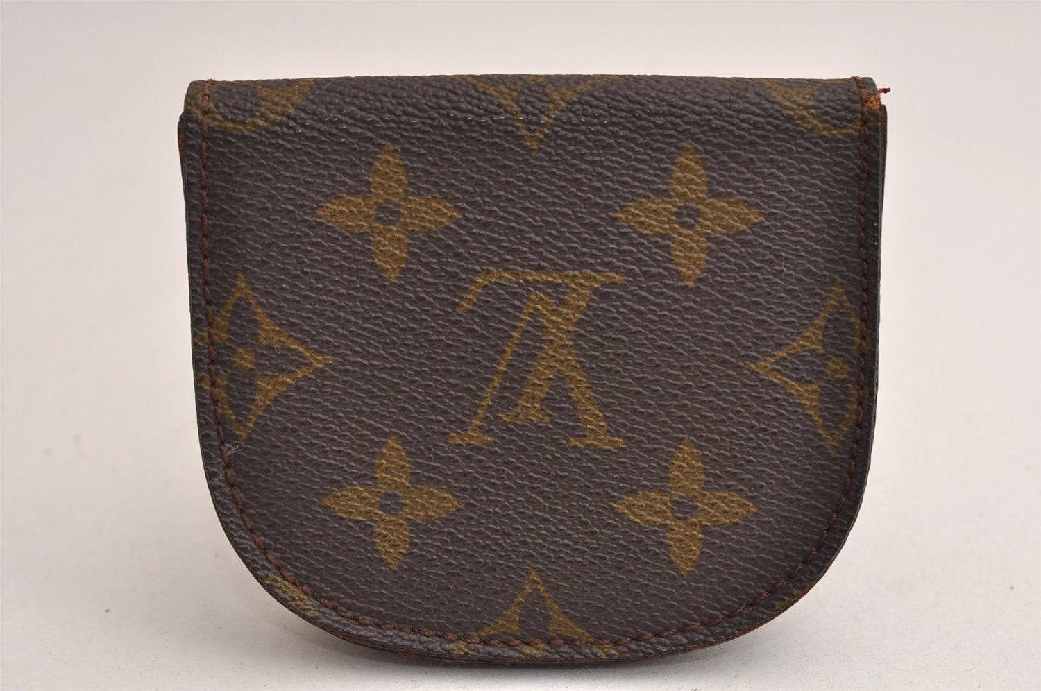 Auth Louis Vuitton Monogram Porte Monnaie Gousset Coin Purse Old Model 0516K