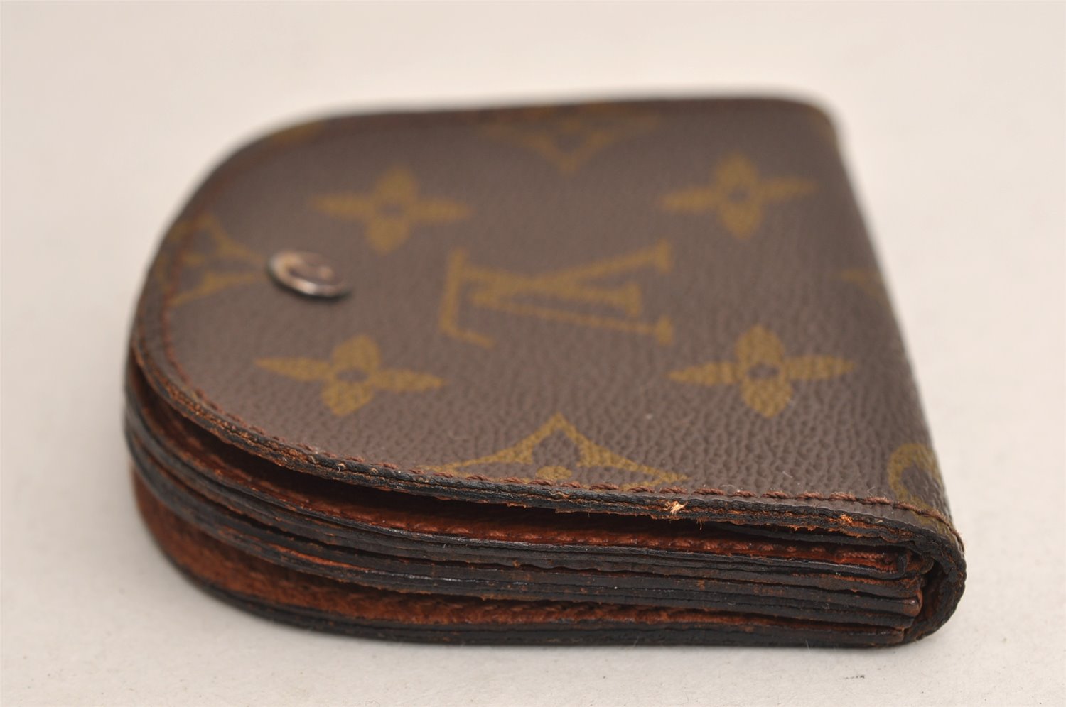 Auth Louis Vuitton Monogram Porte Monnaie Gousset Coin Purse Old Model 0516K
