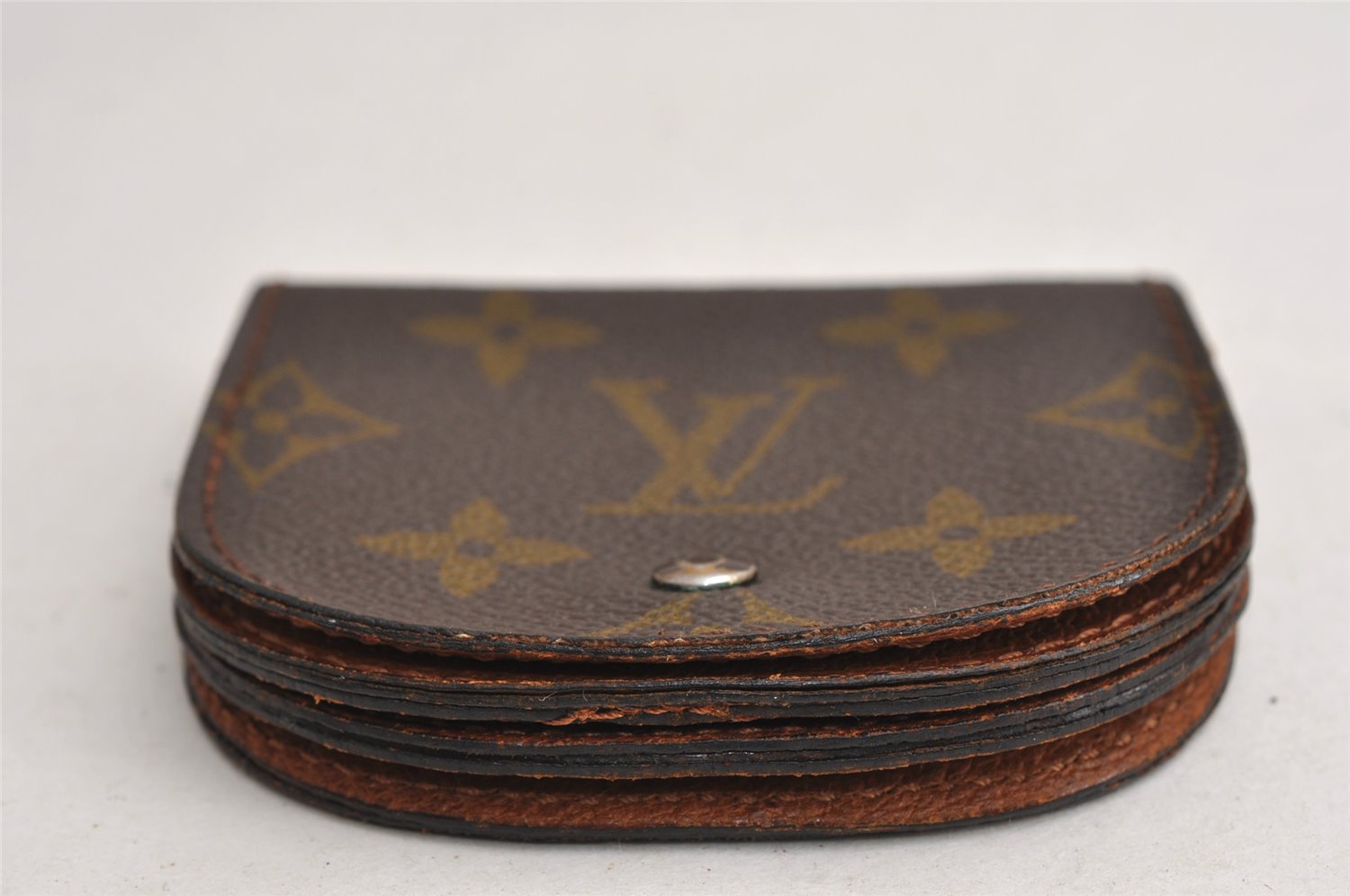 Auth Louis Vuitton Monogram Porte Monnaie Gousset Coin Purse Old Model 0516K
