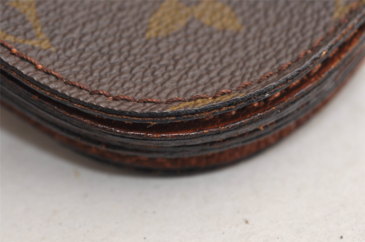 Auth Louis Vuitton Monogram Porte Monnaie Gousset Coin Purse Old Model 0516K