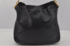 Authentic GUCCI Vintage Bamboo 2Way Shoulder Hand Bag Leather Black Junk 0518J