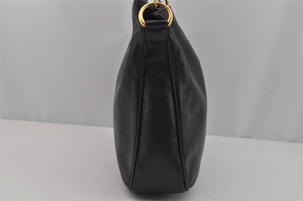 Authentic GUCCI Vintage Bamboo 2Way Shoulder Hand Bag Leather Black Junk 0518J