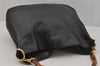 Authentic GUCCI Vintage Bamboo 2Way Shoulder Hand Bag Leather Black Junk 0518J
