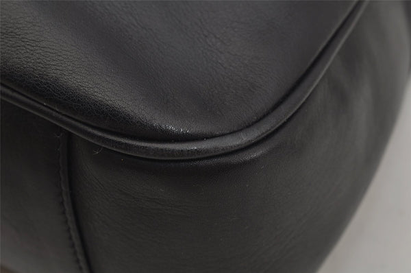 Authentic GUCCI Vintage Bamboo 2Way Shoulder Hand Bag Leather Black Junk 0518J