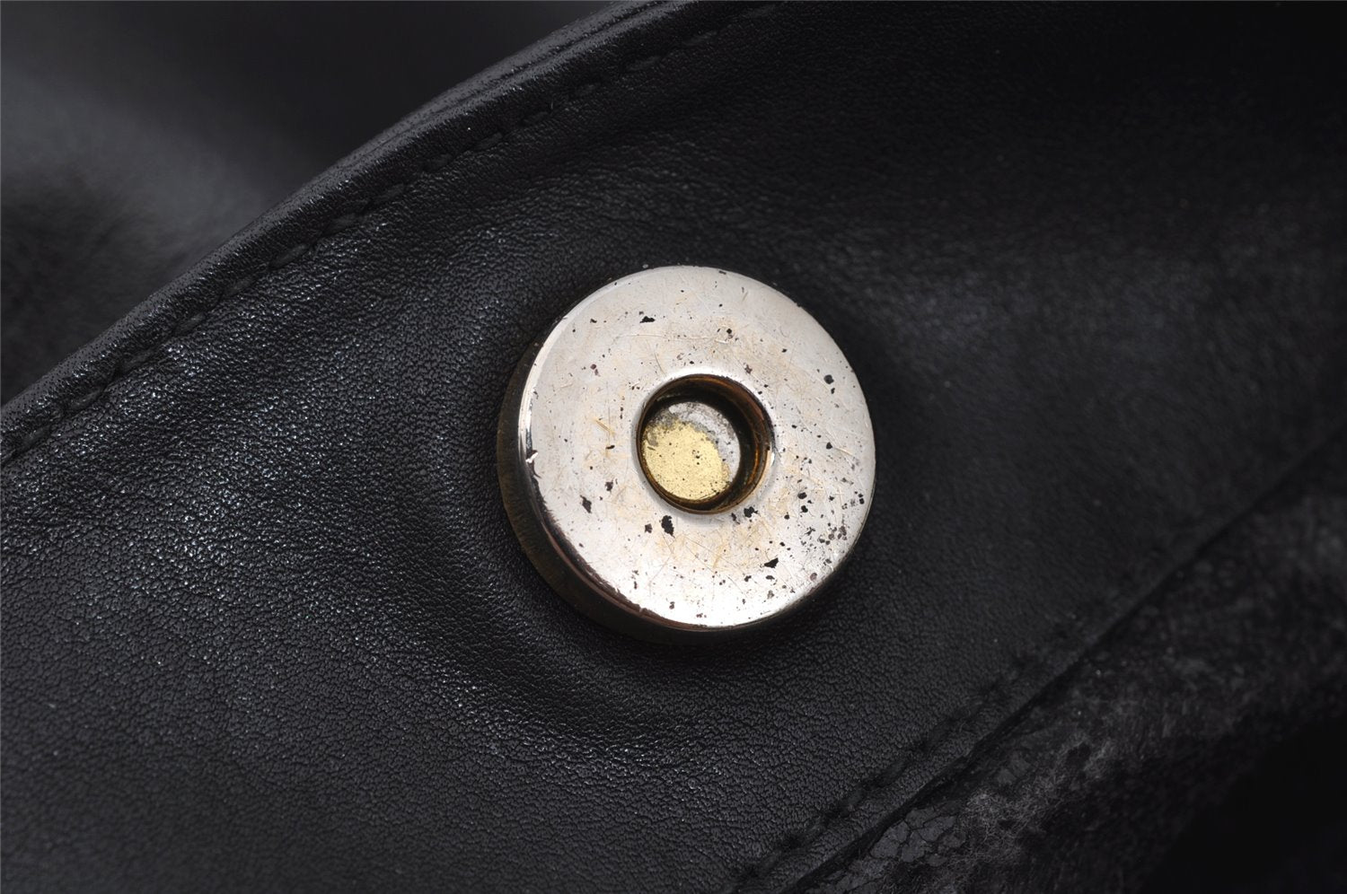 Authentic GUCCI Vintage Bamboo 2Way Shoulder Hand Bag Leather Black Junk 0518J