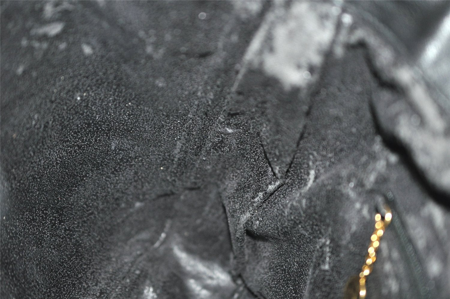 Authentic GUCCI Vintage Bamboo 2Way Shoulder Hand Bag Leather Black Junk 0518J