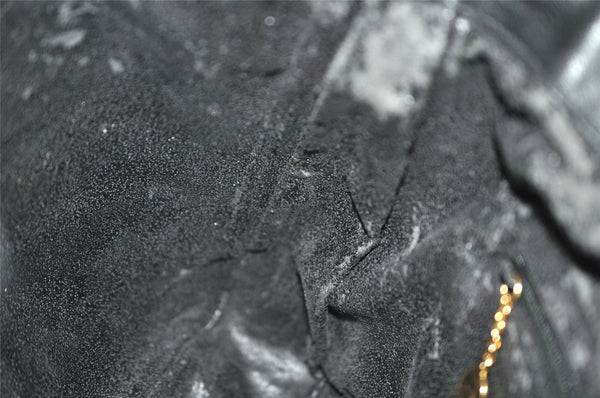 Authentic GUCCI Vintage Bamboo 2Way Shoulder Hand Bag Leather Black Junk 0518J