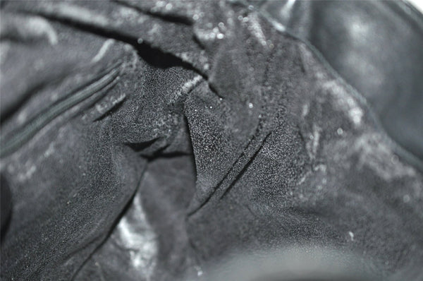 Authentic GUCCI Vintage Bamboo 2Way Shoulder Hand Bag Leather Black Junk 0518J