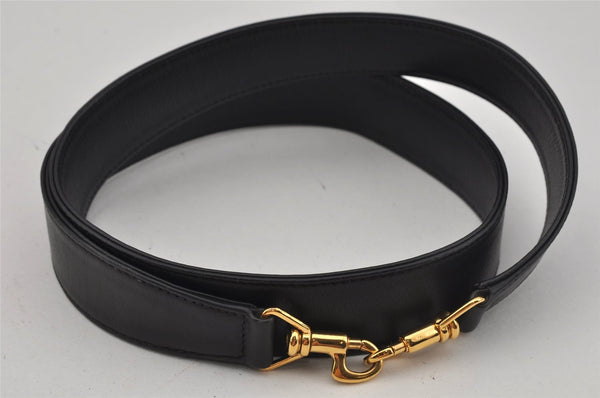 Authentic GUCCI Vintage Bamboo 2Way Shoulder Hand Bag Leather Black Junk 0518J