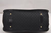 Auth GUCCI Web Sherry Line Micro GG Canvas Leather 2Way Hand Bag Black 0519J