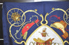 Authentic HERMES Carre 90 Scarf "SPRINGS" Silk Navy 0519K