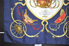 Authentic HERMES Carre 90 Scarf "SPRINGS" Silk Navy 0519K