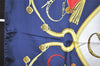Authentic HERMES Carre 90 Scarf "SPRINGS" Silk Navy 0519K