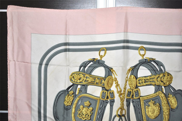 Authentic HERMES Carre 90 Scarf "BRIDES de GALA par" Silk Pink 0520L