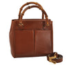 Authentic GUCCI Bamboo 2Way Shoulder Hand Bag Purse Leather Brown Junk 0522K