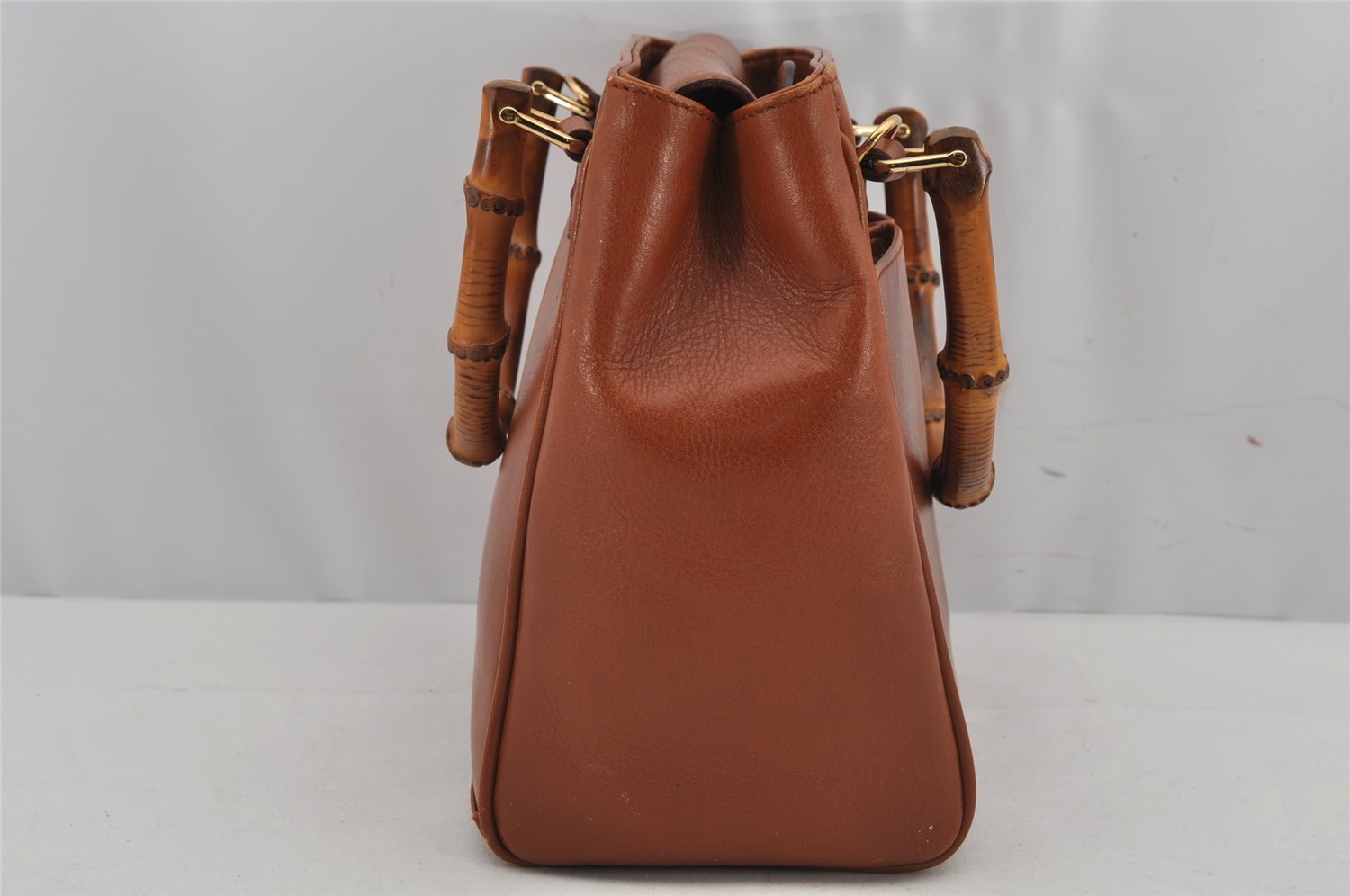 Authentic GUCCI Bamboo 2Way Shoulder Hand Bag Purse Leather Brown Junk 0522K