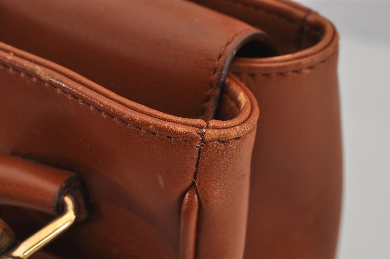 Authentic GUCCI Bamboo 2Way Shoulder Hand Bag Purse Leather Brown Junk 0522K