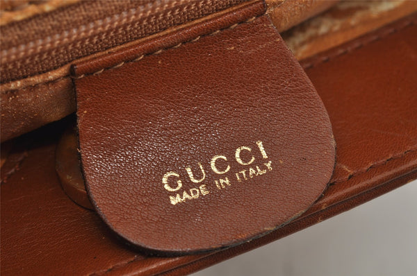 Authentic GUCCI Bamboo 2Way Shoulder Hand Bag Purse Leather Brown Junk 0522K