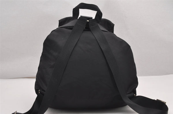 Authentic PRADA Vintage Nylon Tessuto Leather Backpack Black 0523J