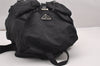 Authentic PRADA Vintage Nylon Tessuto Leather Backpack Black 0523J