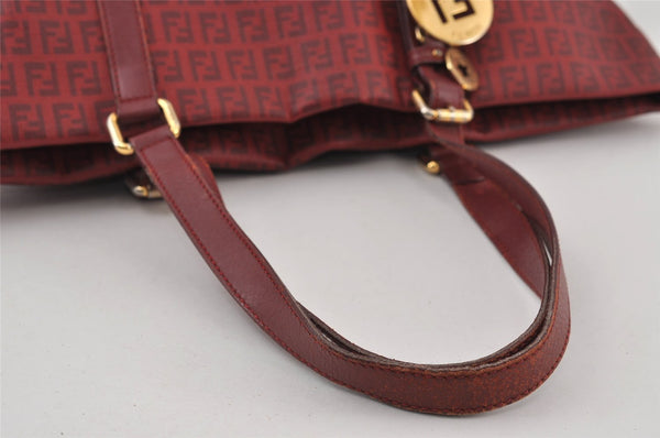 Authentic FENDI Vintage Zucchino Shoulder Tote Bag PVC Leather Red 0524J